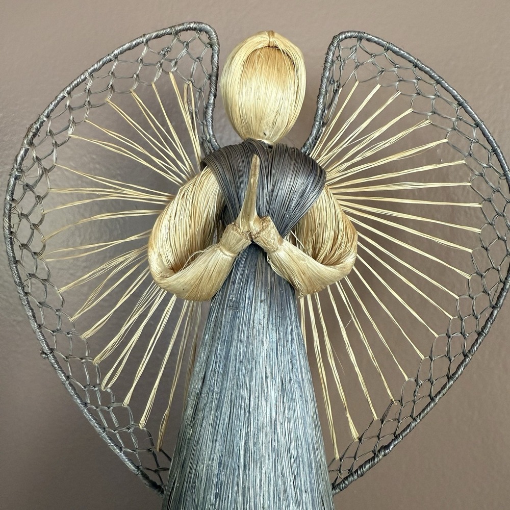 Corn Husk Angel Doll 10" Xmas Nativity Primitive Country Decor Figurine Folk